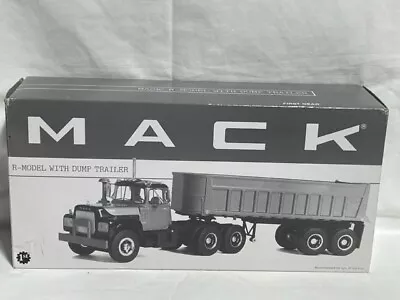 First Gear Mack R Model W/ Dump Trailer Prarie Materials 19-2517 • $107.99