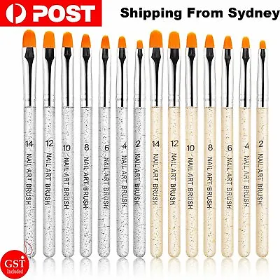 $7.59 • Buy 7 PCS Acrylic Nail Art Brush Pen UV Gel Painting Drawing Liner Polish Brushes