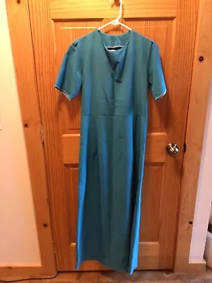 Amish Mennonite Hand Made Ladies S/S Aqua Dress B39 EUC Plain Clothing Holmes Co • $14.99