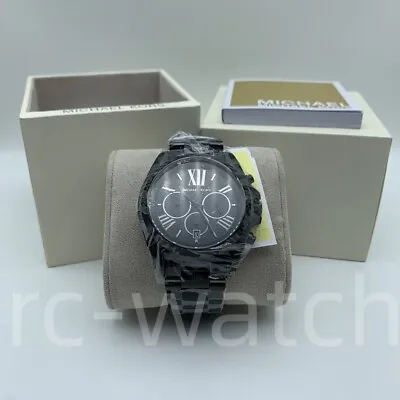 New Michael Kors MK5550 Bradshaw Black Stainless Steel Chrono Dial Unisex Watch • $86