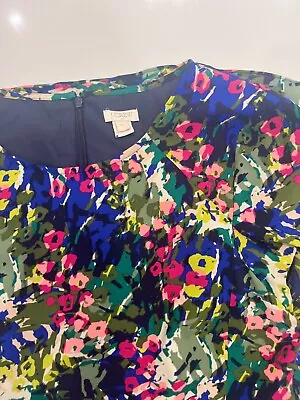 J.Crew Factory Short Sleeve Multicolor Abstract Floral Print Dress Size 10 • $17.50