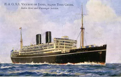 1930s Official  Postcard P & O Passenger Liner SS VICEROY OF INDIA 19700 Tons • £1.50