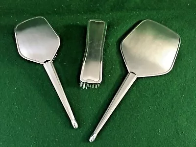 £13.50 • Buy Vintage Silver Colour Art Deco Style 3 Piece Dressing Table Vanity Set