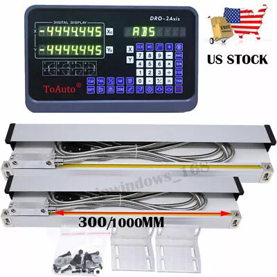 300&1000mm Linear Scale 2Axis DRO Digital Readout Lathe Milling Kit US STOCK • $166.99