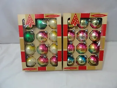 VTG Lot 24 Coby USA Shiny Brite Ombre Fades Glass Christmas Ornaments • $44.95