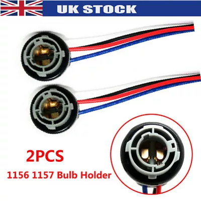 2x 12V Car Bulb Holder Socket Adapter Tail Stop Light Globe Universal 1156 1157 • £5.19