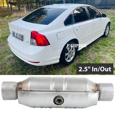1PCS 2.5  In/Out Catalytic Converter Weld-On For Volvo S60/V70/XC70/XC90 03-09 • $79.05