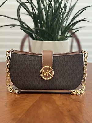 Michael Kors Carmen Small Pouchette Shoulder Chain Bag Purse • $69