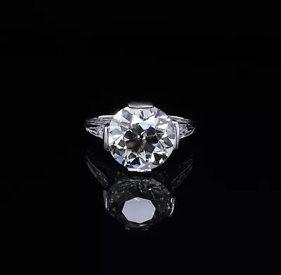 4.17ct Old Cut Diamond Handmade 18ct Gold Solitare Ring Size J1/2 Val $125500 • $41821