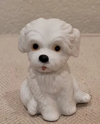 Vintage Homco 1411 White Maltese Westie Puppy Dog Animal Figurines Taiwan 3  • $12