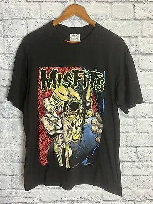 Vintage The Misfits Pushead Skull Graphic T-Shirt Size Large • $135