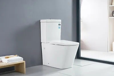 White Toilet Suite Ceramic Soft Close Seat Wash Down Back To Wall P Or S Trap • $320