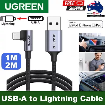 UGREEN USB-A To Lightning Cable 90 Degree Apple MFi Certified For IPhone 14 • $25.95