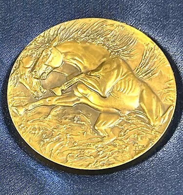 Marcel Jovine 1989 Equus Pegasus Horse Solid Bronze Calendar Coin Medallic Arts • $45