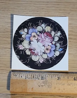 Vintage Floral Walnut Hollow Adhesive Clock Face Small • $4