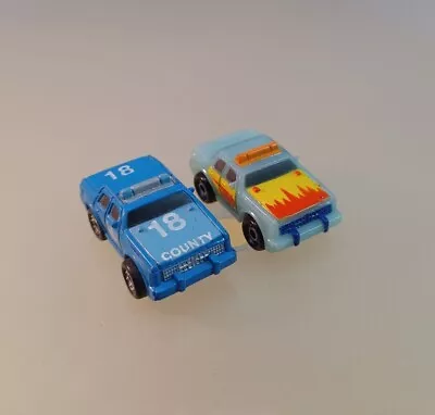 Micro Machines Vintage County Police Car #18 Blue + Same Casting Light Blue • $12.99