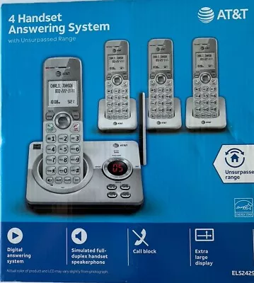 NEW  AT&T 4-Handset Cordless Phone Answering System Range EL52429 (BRAND NEW) • $45