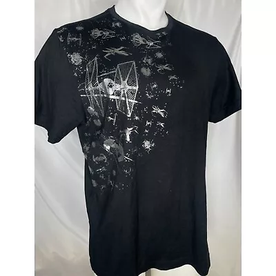 Star Wars X Marc Ecko Cut & Sew Black TIE Fighter T-Shirt Men's LARGE • $16.24