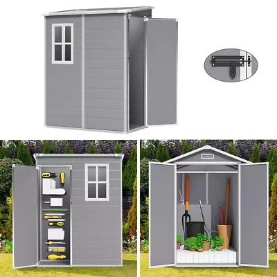 Grey Plastic Garden Shed 6'x4.4' 5'x4' 5'x3' Tool Storage House With Door Window • £155.95