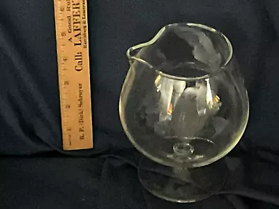 Vintage Large Clear Glass Brandy Snifter W/Pour Spout Cognac Liquor Barware • $15.95