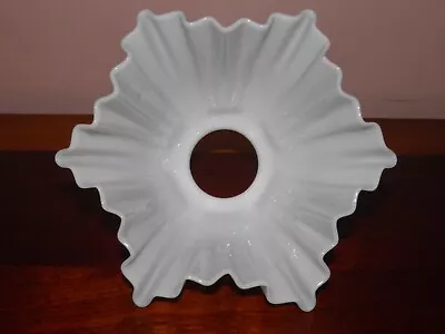 Beautiful Vintage Art Deco Thin Milk Glass Pleated/ruffled Lamp/light Shade • $34.99