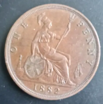 1882h UK Penny 1d RESTRIKE  UNC. • £25