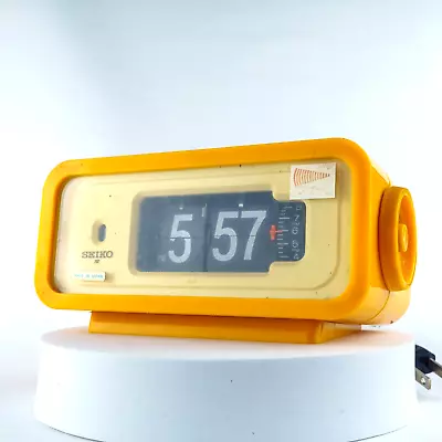 SE|KO Flip Clock Alarm DP666T Yellow Body Space Age Vintage Excellent #1040 • $98.26