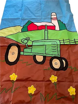Vinyl Tractor Barn Porch Flag Colorful Spring Flowers Daisies • $12