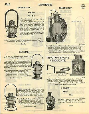 $19.99 • Buy 1929 PAPER AD Railroad Switchman's Adalake Lantern Ham's Engine Headlight