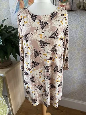 Floral Pink Mix Tunic Top Size 18 Plus Longline Marks And Spencer • £11.99