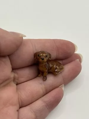 Retired Hagen Renaker Dachshund Weiner Dog Tiny Miniature Figurine Trinket • $12