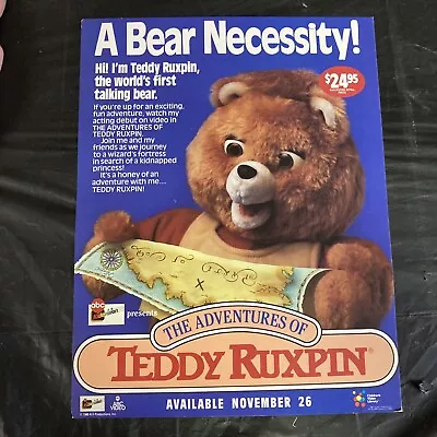 The Adventures Of Teddy Ruxpin ABC Video Video Store Counter Display Standee • $200.96