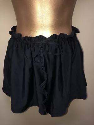 Merona Swim Shorts Bottoms Black Womens Size L Back Pocket Drawstring • $18