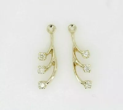 $404.99 • Buy 14K Yellow Gold 0.30 TCW Natural Diamond Earring Jacket Enhancers 2.4 Grams