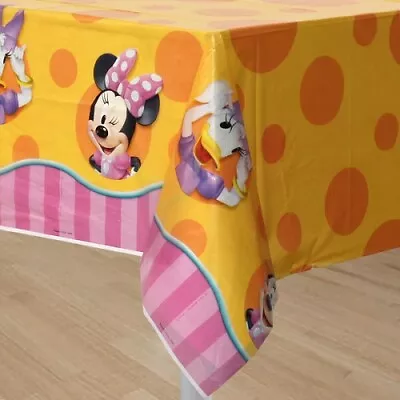 1 X MINNIE MOUSE & DAISY DUCK BOWTIQUE PLASTIC TABLECOVER 54 X 96 INCHES NEW • $11.99