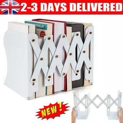 Telescopic Bookends Extending Book Slide / Shelf Bookends For Shelves Office UK • £9.89