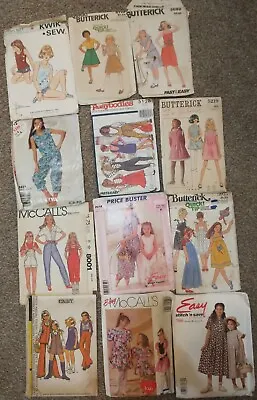 $0.99 • Buy Lot Of 12 Girl's Sewing VTG 70s 80s 90s McCall's & More Patterns