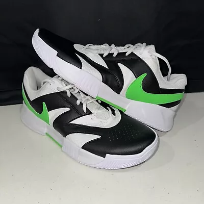 Nike Court Lite 4 Summit White Black Lime Green Men Tennis Shoe FD6574-105 Sz 14 • $49.99