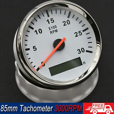 85mm Boat Marine Tachometer Diesel Engine Tacho Gauge 3000 RPM Digital Hourmeter • $25.86