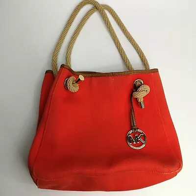 Michael Kors Orange Handbag With Nautical Knots Canvas Designer Women's Bag • $84.90