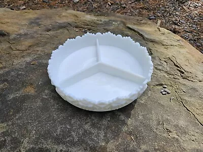 Westmoreland OLD QUILT White Milk Glass 3-Part Divided  Dish Relish Tray • $24.99