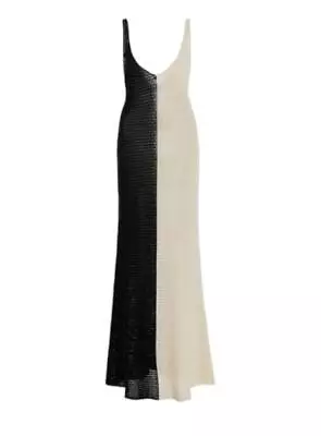 Zimmermann Clover Crochet Midi Dress | VNeck Black/White Knitted Colour Block • $449.99