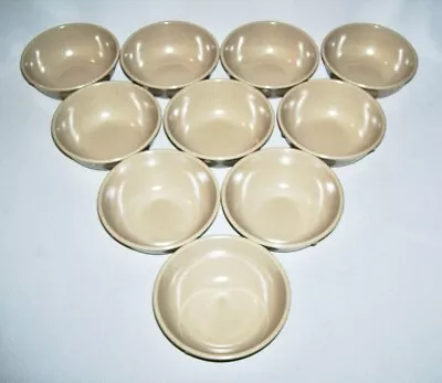 PROLON WARE ~ Vintage Set (10) Tan Stackable 4.75  BOWLS (10 Oz.) ~ USA • $32