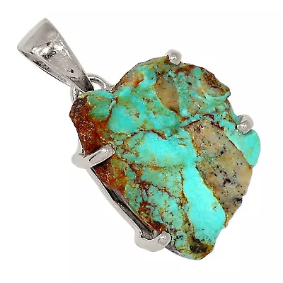 Natural Mexican Turquoise 925 Sterling Silver Pendant Jewelry ALLP-24541 • $13.99