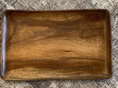 Vintage MCM Monkey Pod Wood Charcuterie Serving Tray Plate 18” X 11.75” X 1” • $12