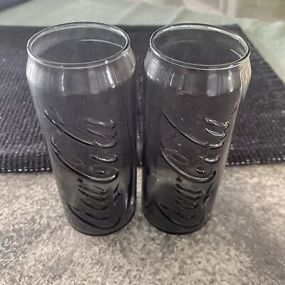 2 X Charcoal Slim Can Coca Cola Glass - Indonesia McDonald’s Promo 2017 • $30