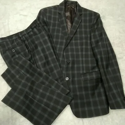 Gianni Versace Collection 2 Piece Suit Size 40 100% Pure Virgin Wool Black Check • $299.95