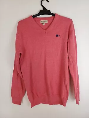 Burberry London 100% Cotton V Neck Mens Sweater Pullover Jumper Size Medium • $49