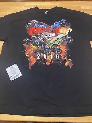 Monster Jam World Tour 2016 Mens T-Shirt Small Double Sided Graphic Spell Out • $44