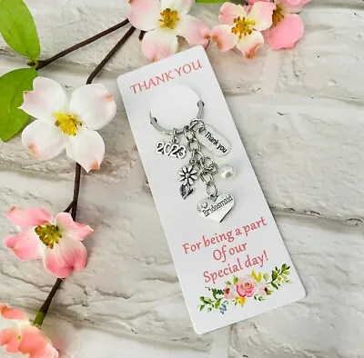 Thank You Bridesmaid Flower Girl Mother Of Bride Wedding Gift Keyring 2023 • £2.99